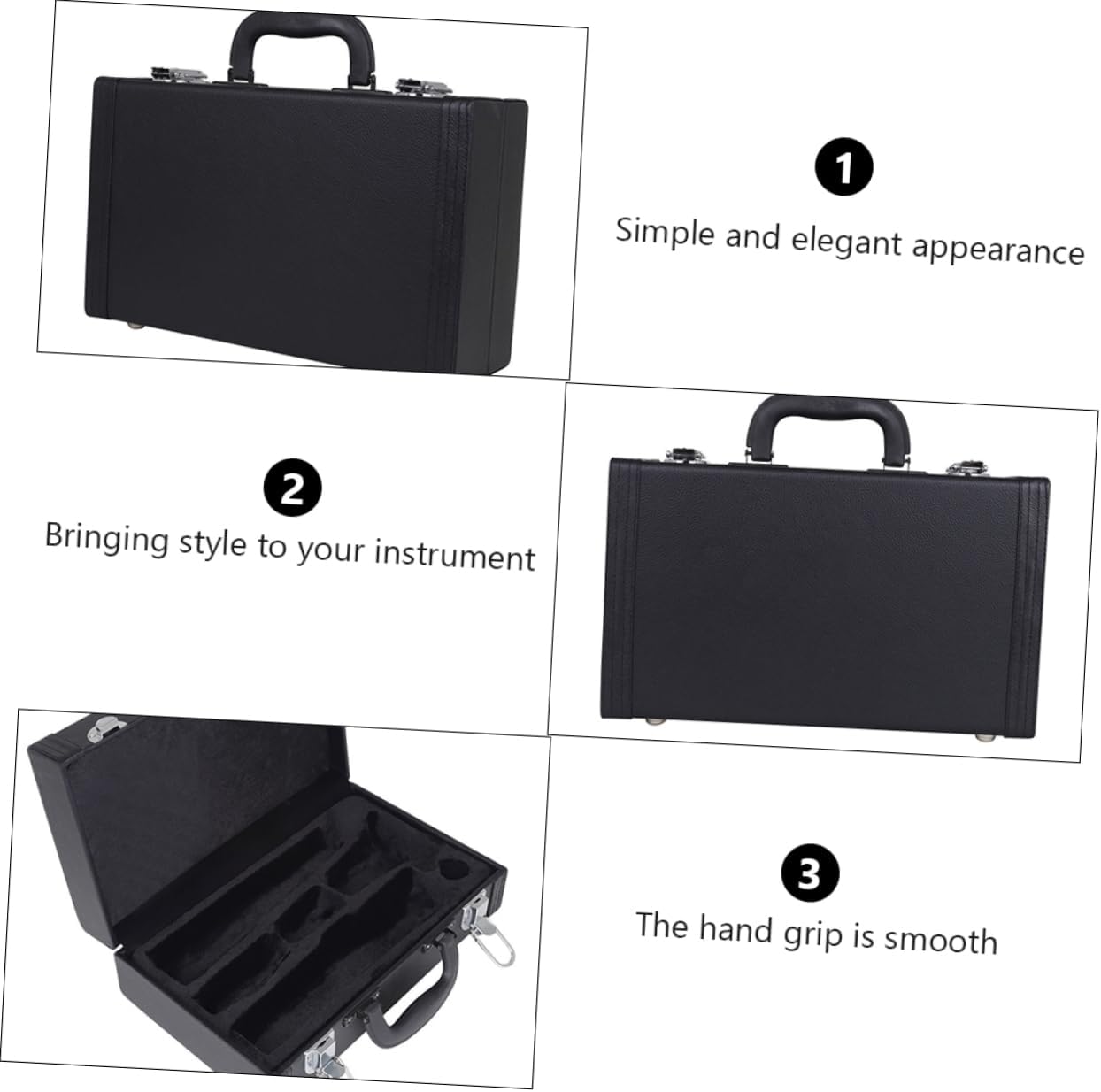 YARNOW Clarinet Case Absorption Padded Box Bass Clarinet Gig Bag Storage Case