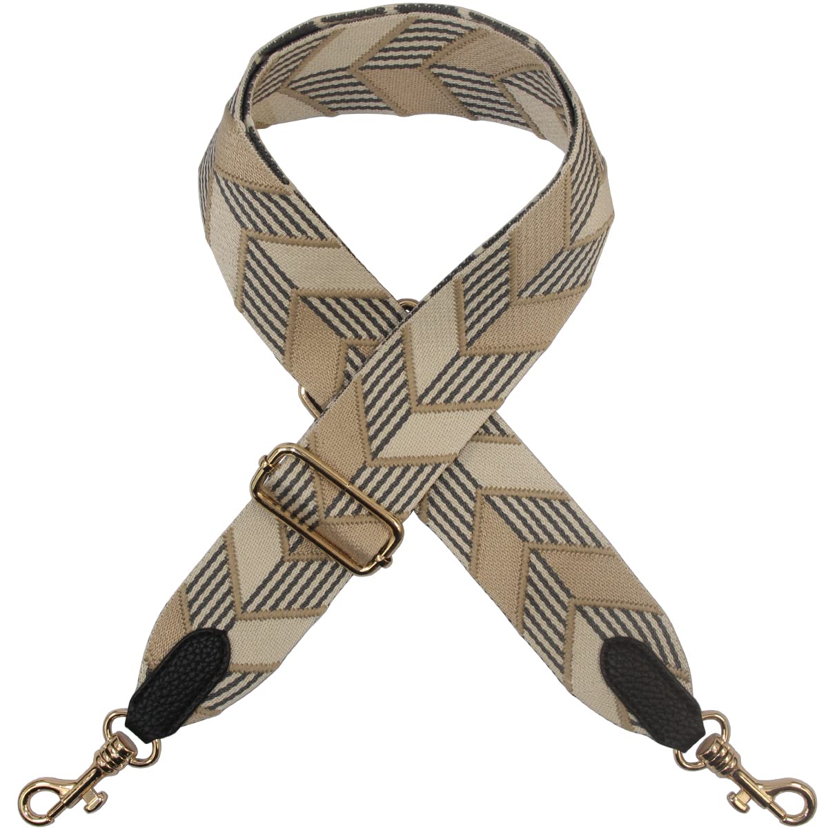 Duwi Wide Purse Strap Multicolor Striped Guitar Style Strap Adjustable Canvas Crossbody Bag Strap