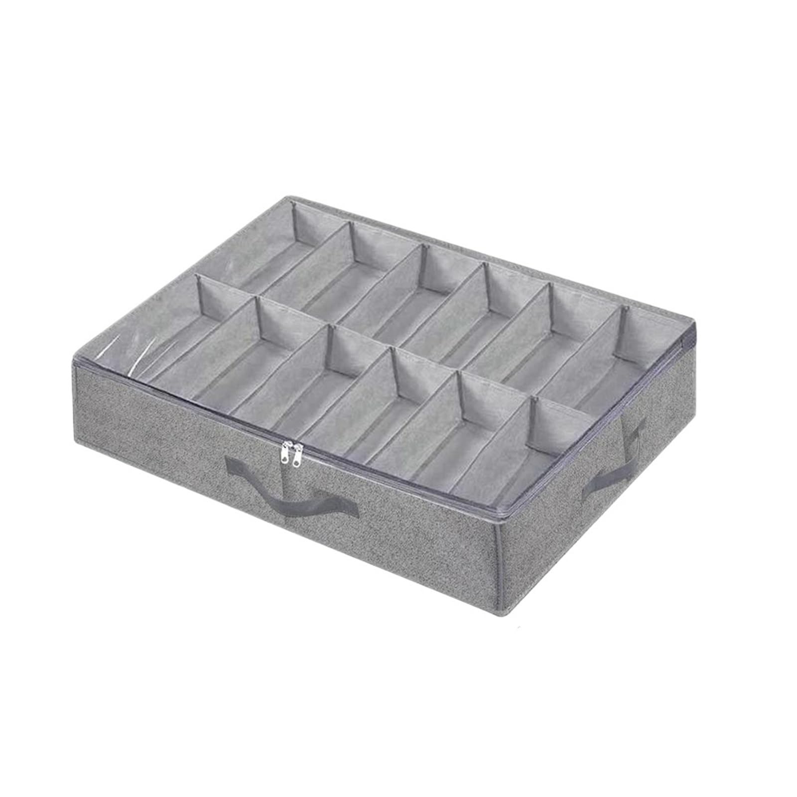 Organizzatore Di Scarpe Sotto Il Letto Organizer pieghevole sotto il letto, scatola portaoggetti in tessuto non tessuto di grande capacità, con maniglia con cerniera, for camera da letto Per Risparmia