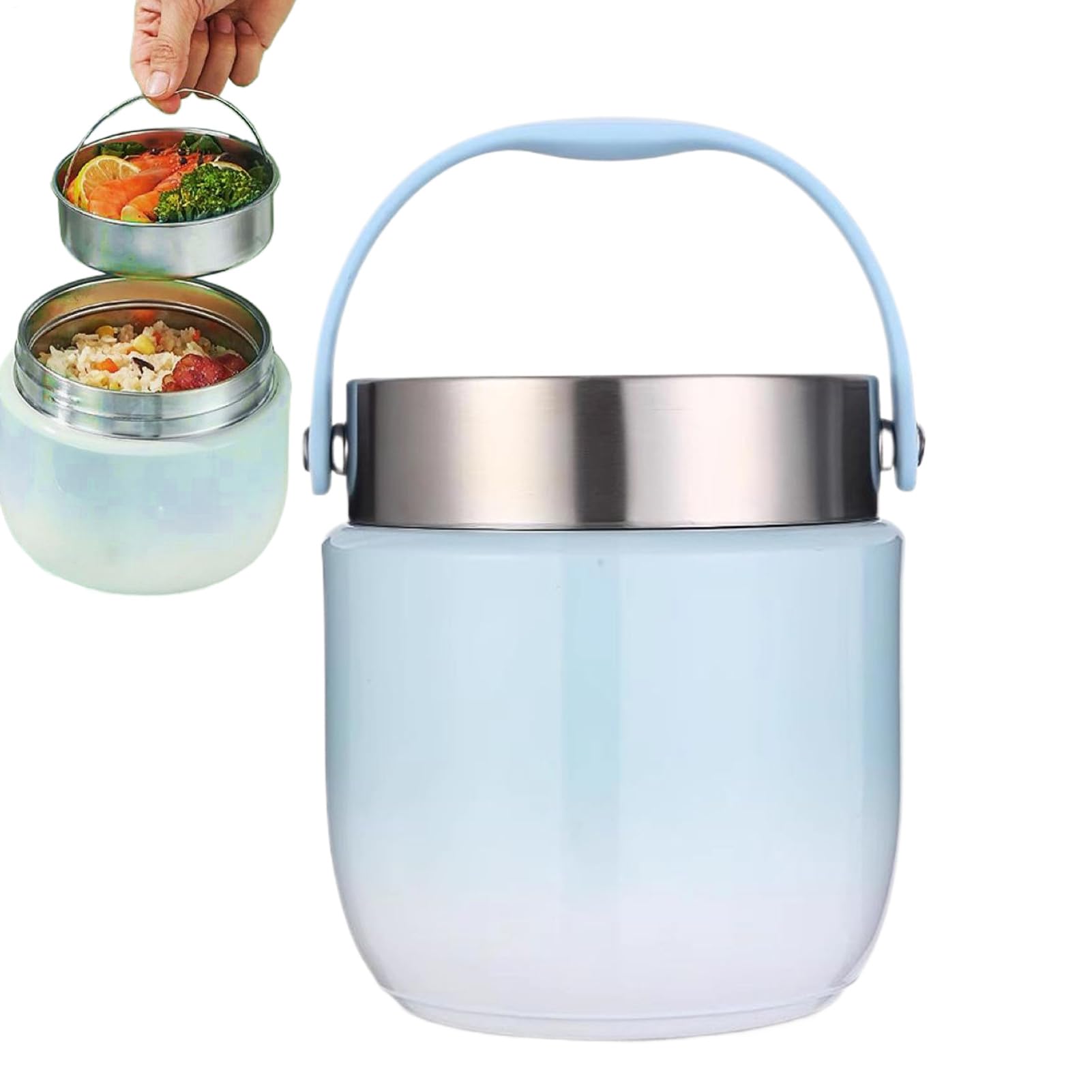 Contenitori Isolati Per Alimenti Termico 1200ml Antigoccia | Contenitore Alimenti Caldi Per Scuola, Ufficio, Lavoro, Viaggi, Spiaggia, Campeggio e Picnic