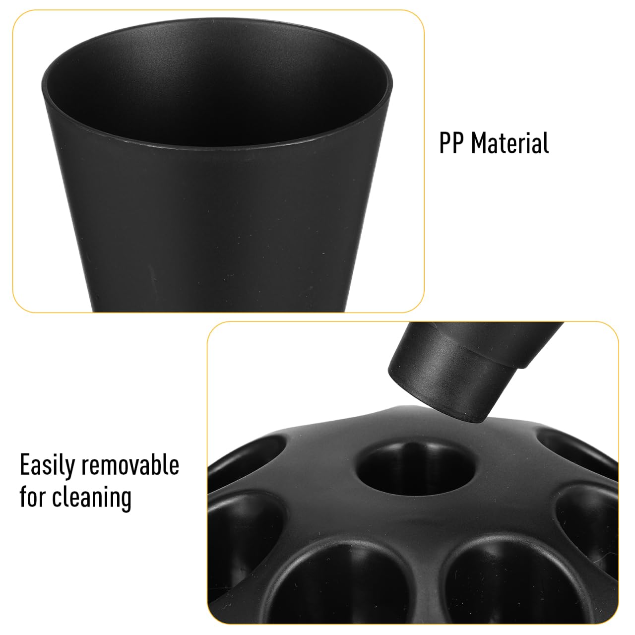 Hemobllo Supporto per sac à poche, in acciaio inox nero, con fessure per ugelli e design facile da riempire, per decorare torte senza disordine, per panettieri e professionisti della casa, 21,56 x 19