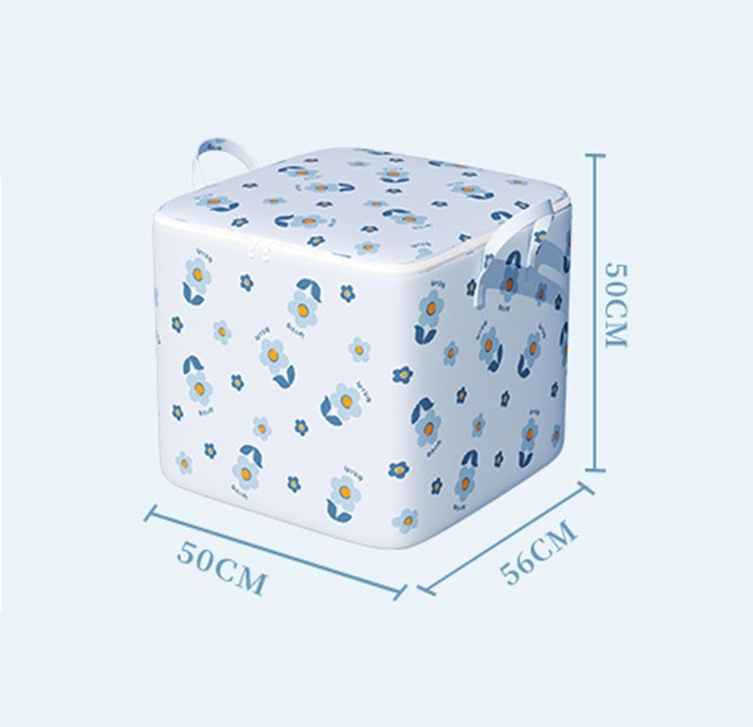 Storage Bins Non Woven Storage Bag Double Zipper Cover for Blanket Clothes Quilt Storage Storage Container(Green,50 * 56 * 50cm)