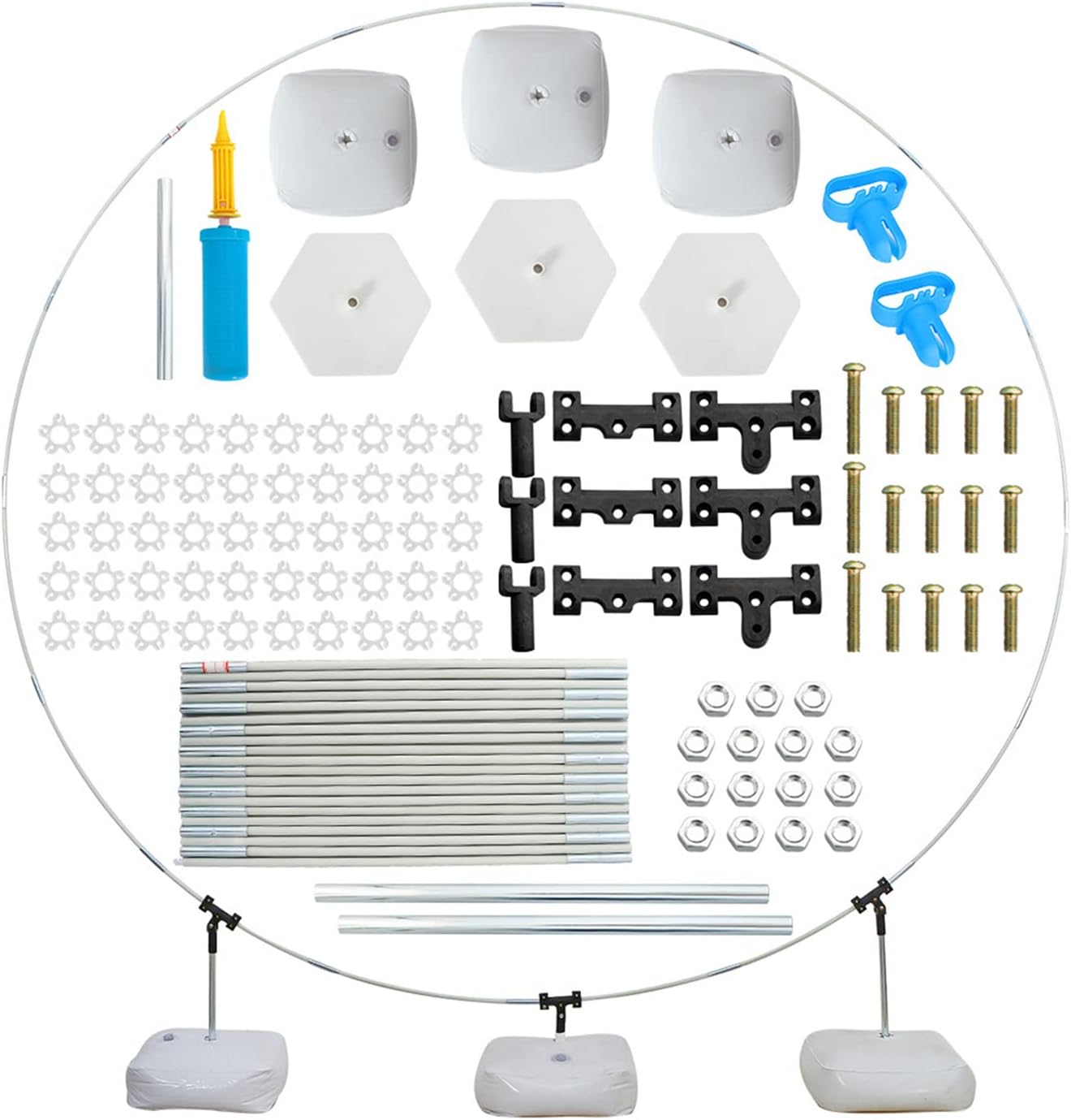 Round Balloon Arch Kit - 8.2FT Large Size Circle Balloon Garland Arch Stand with Base for Wedding Birthday Party Background Decoration