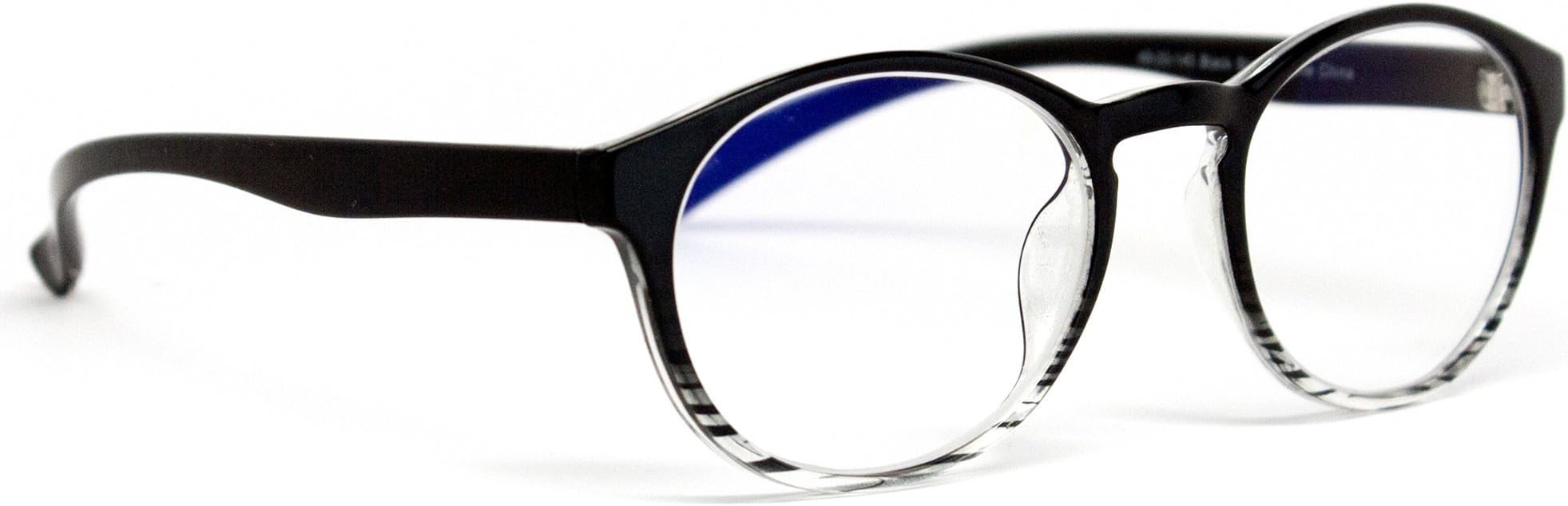 Computer Glasses by Phonetic Eyewear Alpha in Black Stripe with Blue Light Protection by Phonetic Eyewear