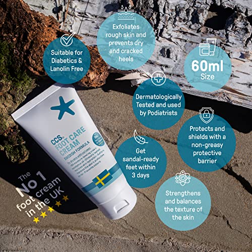 CCS Professional Foot Care Cream 60 ml - Moisturise and Protect Dry and Callused Feet, Contains 10% Urea and Eucalyptus Oil, Clinically Tested, Suitable for Diabetics - Image 3