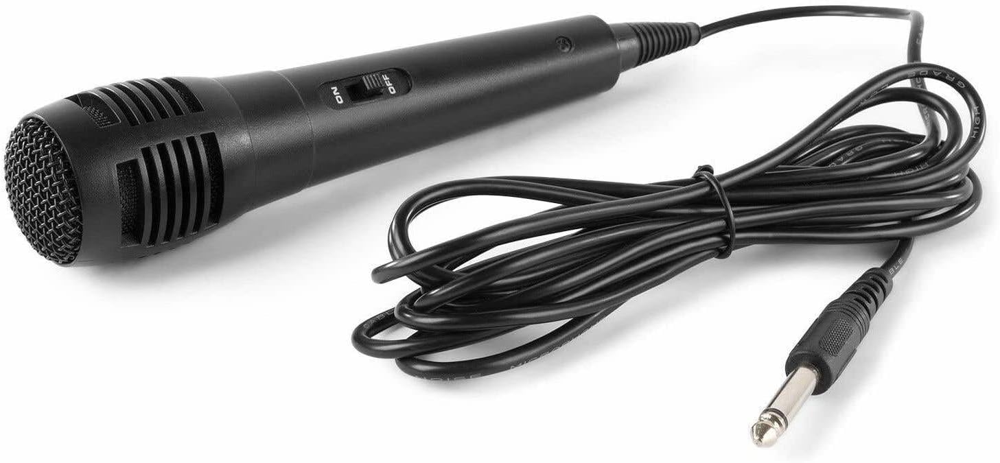 Fenton FPC8T – Altavoz Karaoke portátil 100W con batería Bluetooth 5.0 USB SD AUX micrófono Incluido Efectos Eco y Voz Luces LED Ruedas y asa telescópica Karaoke para Adultos y niños Fiestas