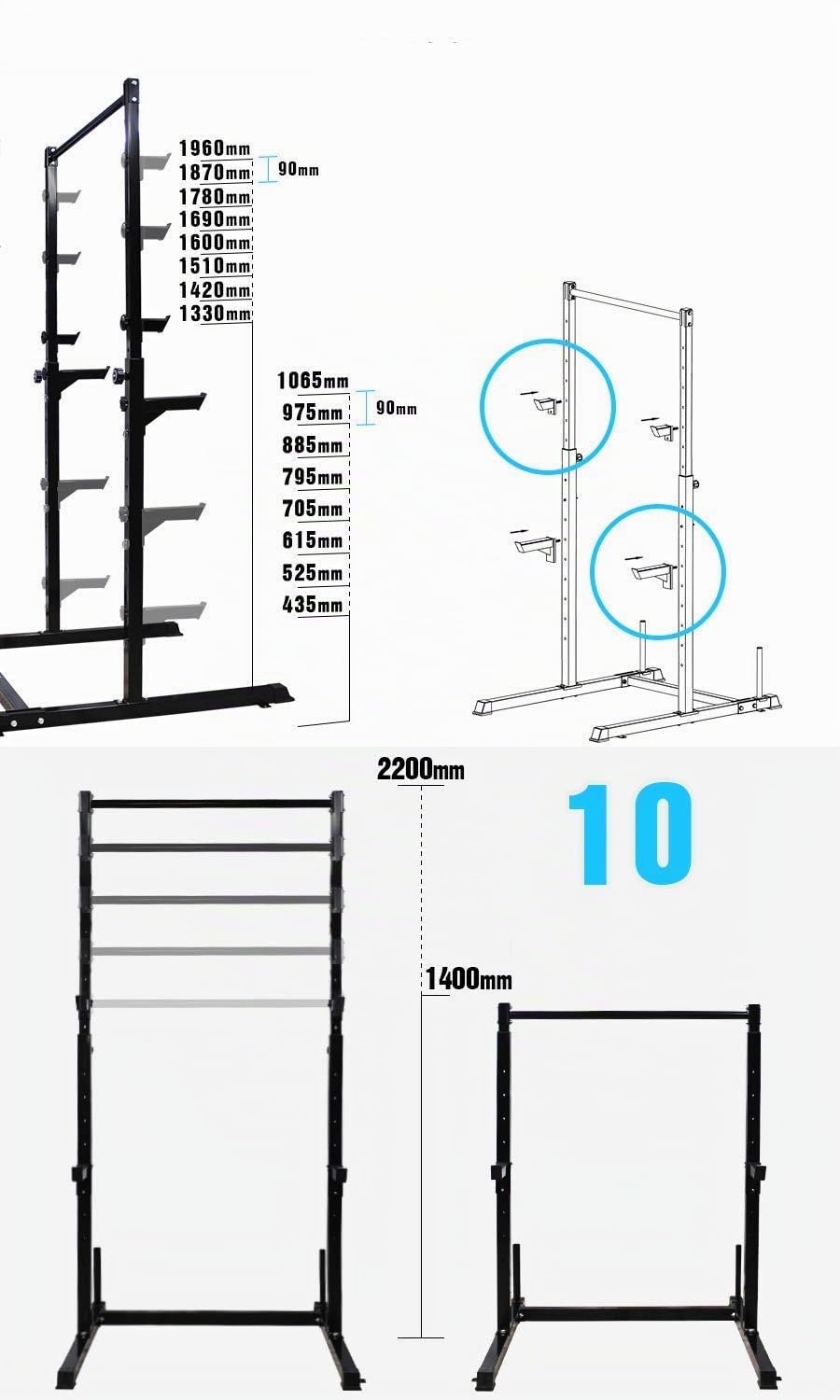 Pull Up Fitness - Gabbia per Squat per rinforzare Le Cosce, Colore: Nero