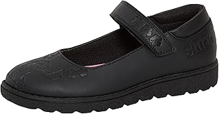 Disney Girls Stitch School Shoes Kids Black Easy Fasten Strong Sole Loafer Shoes