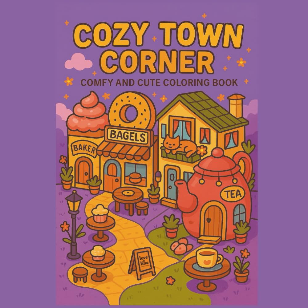Cozy Town Corner Coloring Book: Whimsical Shops & Charming Village Scenes for Relaxation (The Cozy Collection Coloring Series)