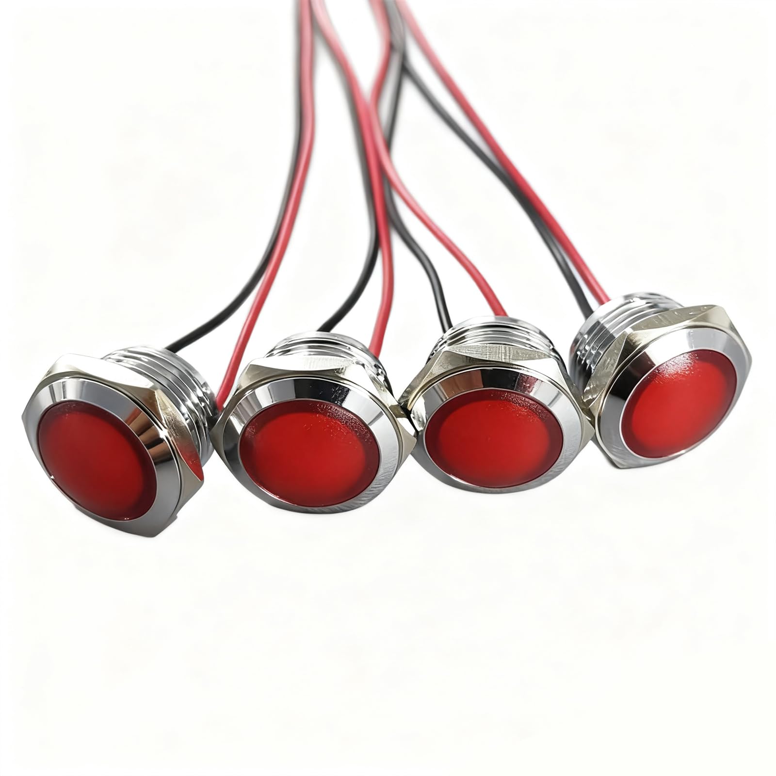 MOUMOUTEN-Kontrollleuchten aus Metall, 19 mm, rot, 9–24 V, wasserdichte Signallampe, LED-Kontrollleuchte zur Auswahl MOUMOUTEN-Kontrollleuchten aus Metall, 19 mm, rot, 9–24 V, wasserdichte Signallampe, LED-Kontrollleuchte zur Auswahl