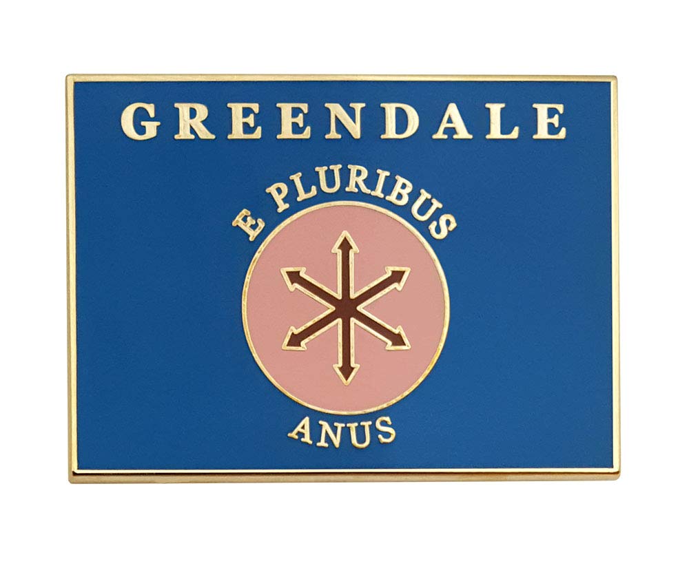 Pinsanity Funny Greendale Community College Flag Enamel Lapel Pin, 1.5 inch, enamel