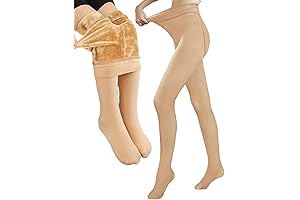 Women's Skin-colored Winter Thermal Leggings: Translucent and Warm
