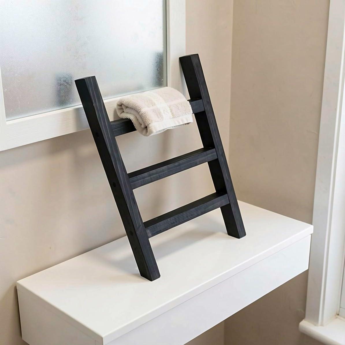 Wood Dish Towel Ladder Stand for Countertop Storage image 5