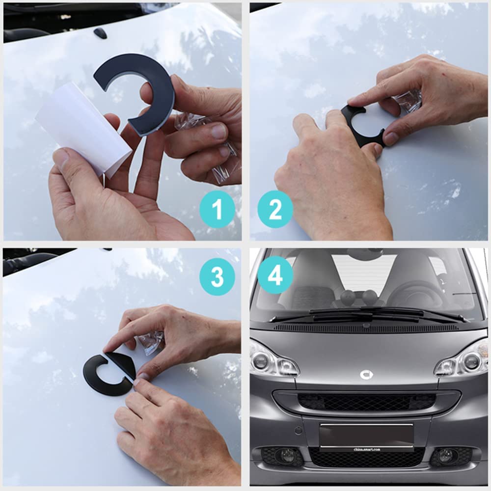 Auto Decalcomanie Adesivi per Smart 451 453 fortwo forfour, Auto Badge Logo Stemmi e Decorazioni Logo Lettera, Car Body Logo Sticker Decal, Auto Esterni Adesivi Car Styling,A Matte Silver