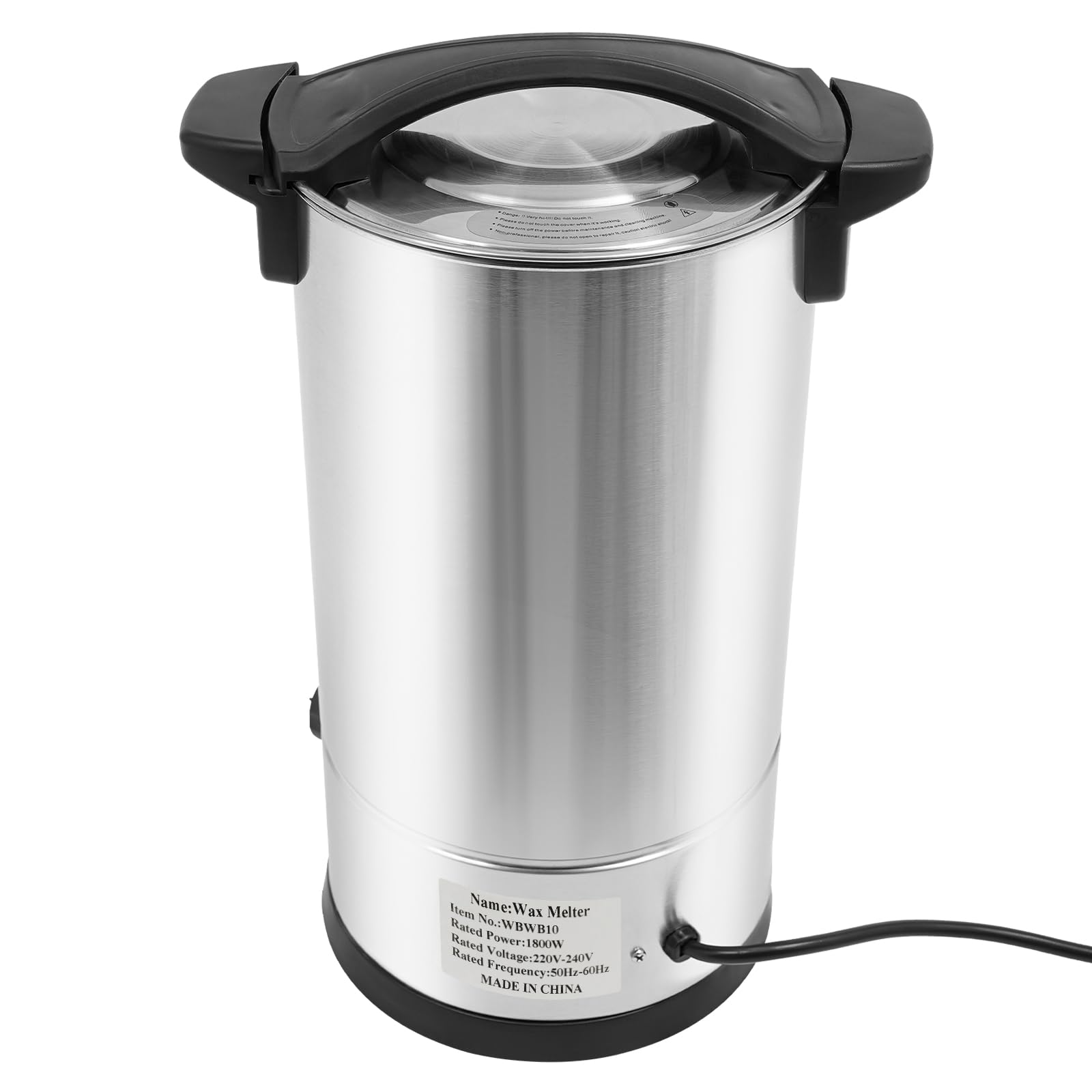 Topiarka do wosku, garnek do topienia wosku na świece, garnek do topienia wosku 6,7 l, stal nierdzewna 1800 W, automatyczna regulacja temperatury (86-230°F), do produkcji świec i kosmetyków (220-240 V