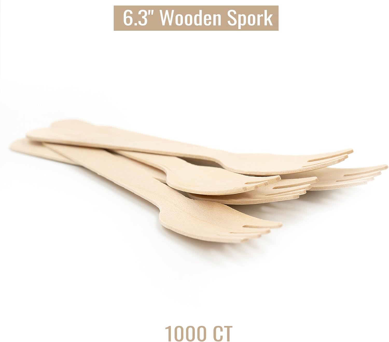 6.3" Wooden Spork, 1000 CT