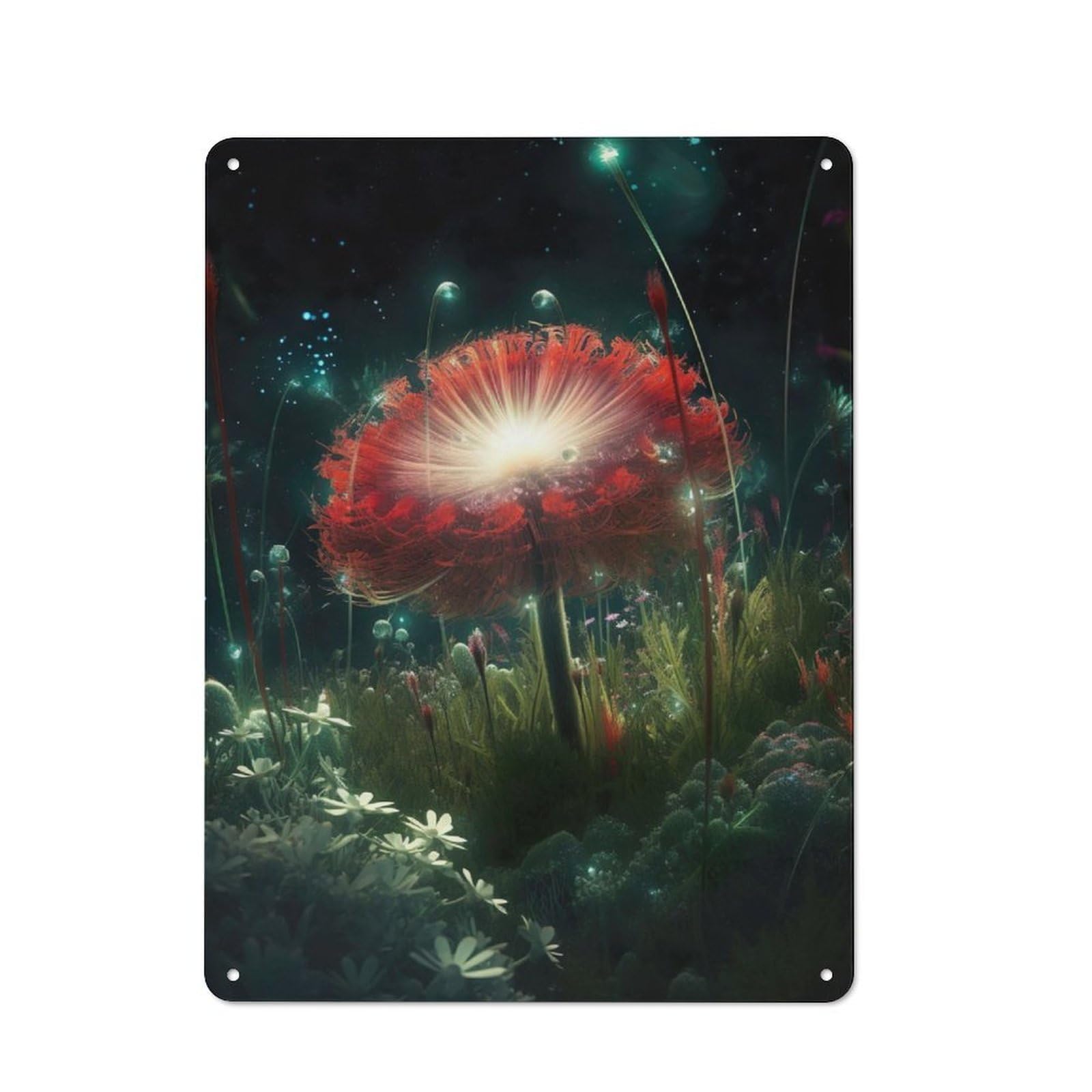 Junmoney Fantasy Fairy Flower Metal Wall Sign 40X30cm, Rustic Decor For Hallway Wall, For Metal Sign Collectors, For Garage And Workshop Walls