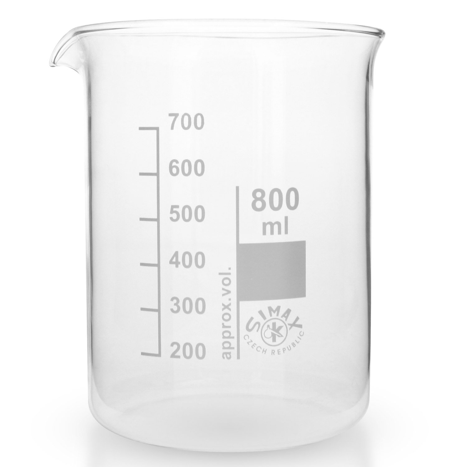 10x Becherglas 800ml aus hitzefestem Borosilikatglas, Niedrige Form