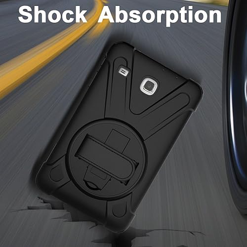 Miniatura 6 de TIMISAM Funda para Samsung Galaxy Tab E 80 resistente híbrida a prueba de golpes cubierta de protección integrada con soporte y correa de mano para