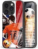 Vista 15 de Fundas personalizadas con nombre y número de fútbol para iPhone 11, 12, 13, 14, 15, 16, 17, 16 Pro Max Plus Mini, Samsung Galaxy Note10 Note20 S8 9