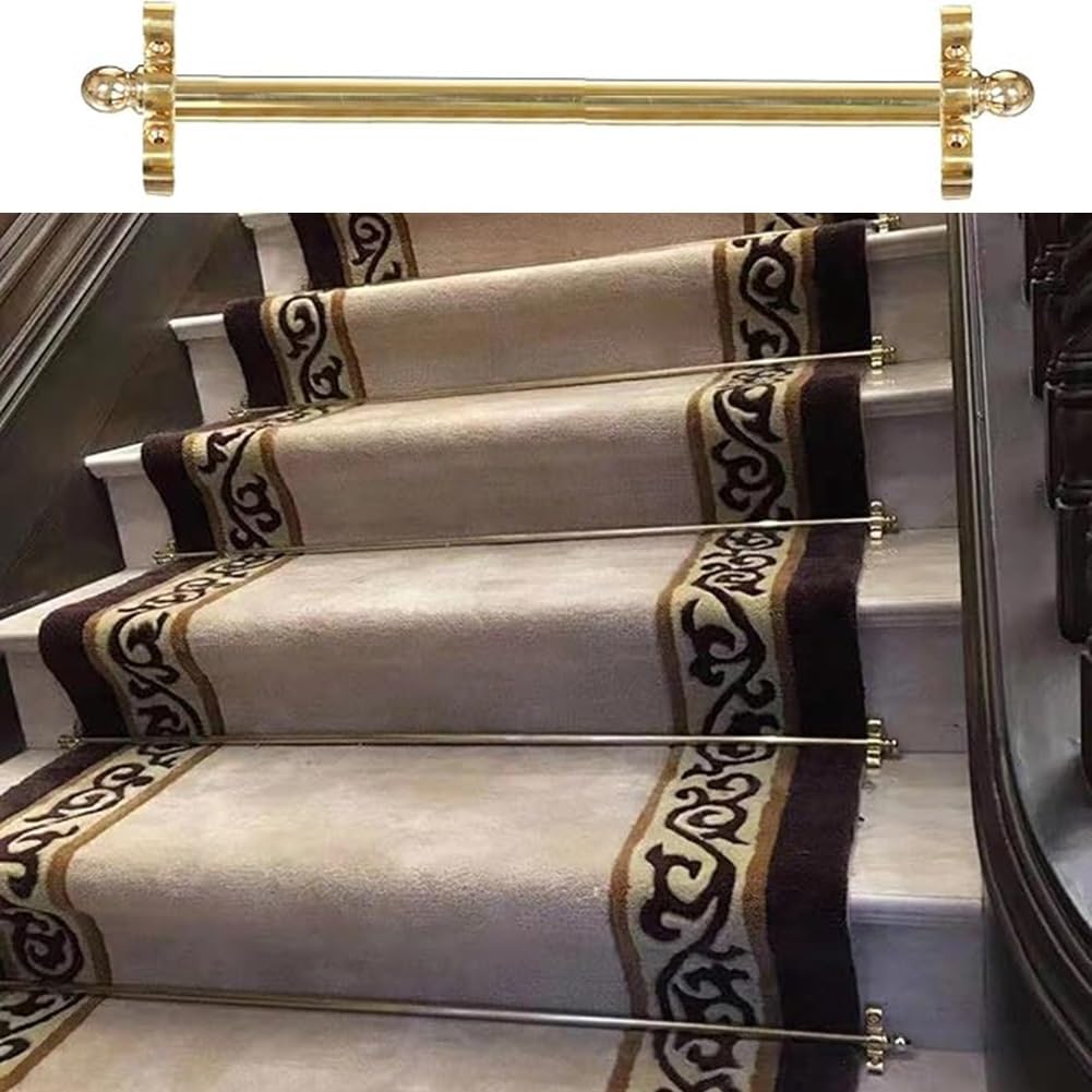 Tringles d'escalier en laiton support de tapis antidérapant barre chemin de fer