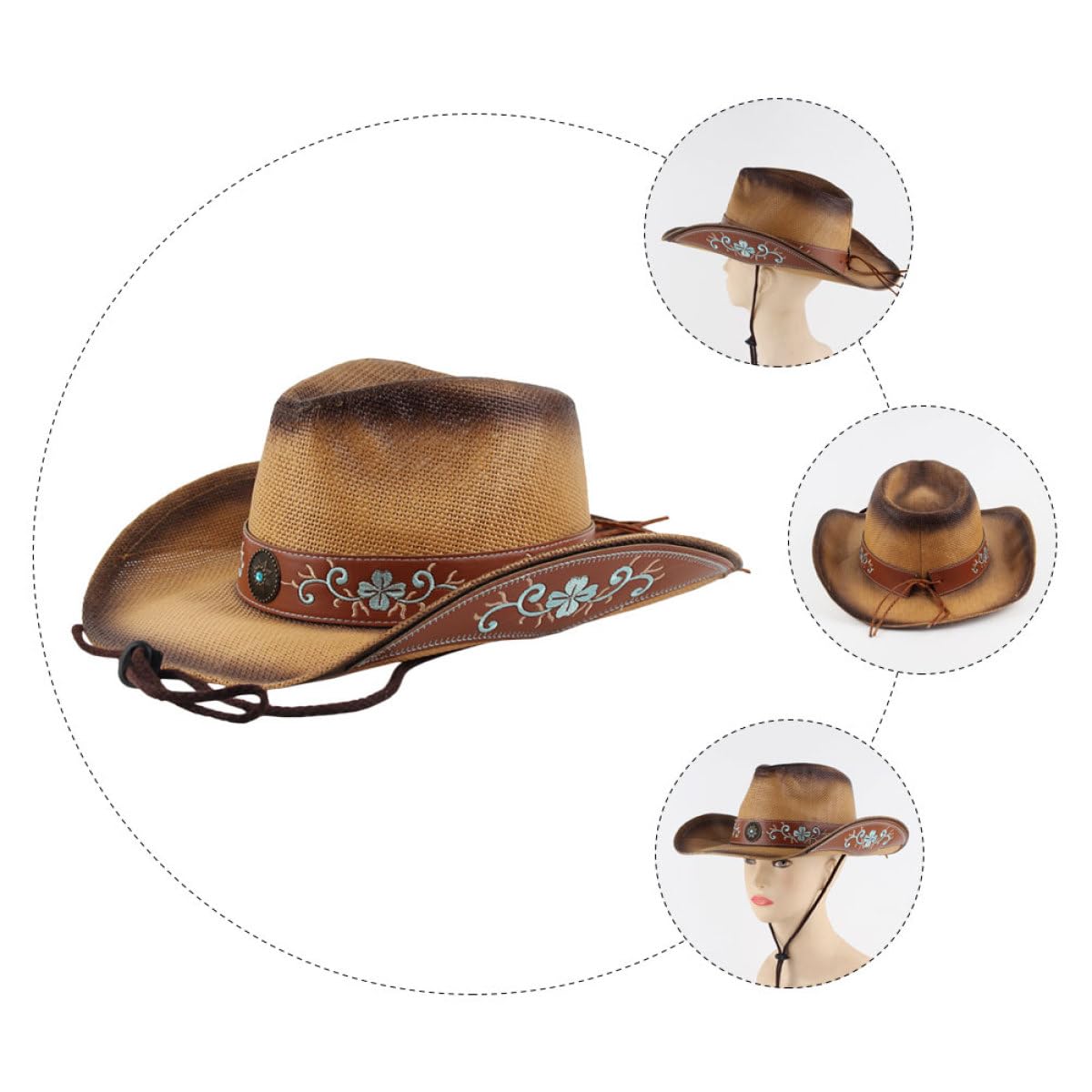 Sombrero Talla M 56-58cm de ala Ancha de Verano, para Mujer