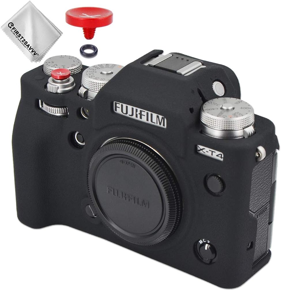 Amazon 富士フイルム Fuji Fujifilm XT4 XT4専用 TPUシリコンカメラバッグ カメラケース + クリーニング