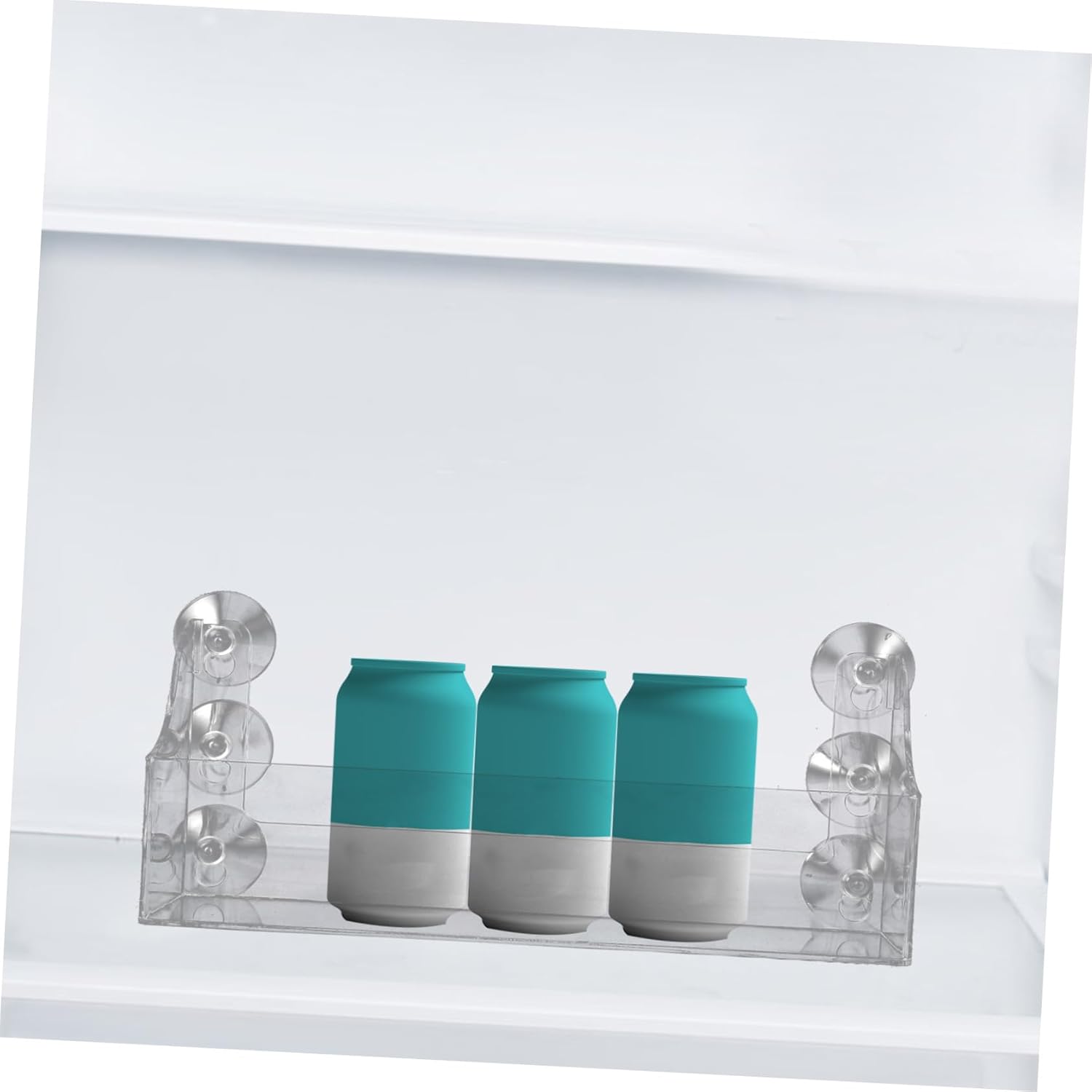 Suction Fridge Door Shelf Organizer - Acrylic Storage Rack with Suction Cups for Refrigerator - Ideal for Holding Spices Oils Jars and More Cooler Door Suction Cup 5