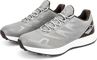 TECDOTO Mens Golf Spikeless Shoes Four Seasons All Weather Breathable Waterproof Golf Sport Training Sneakers, Light-gray-11UK
