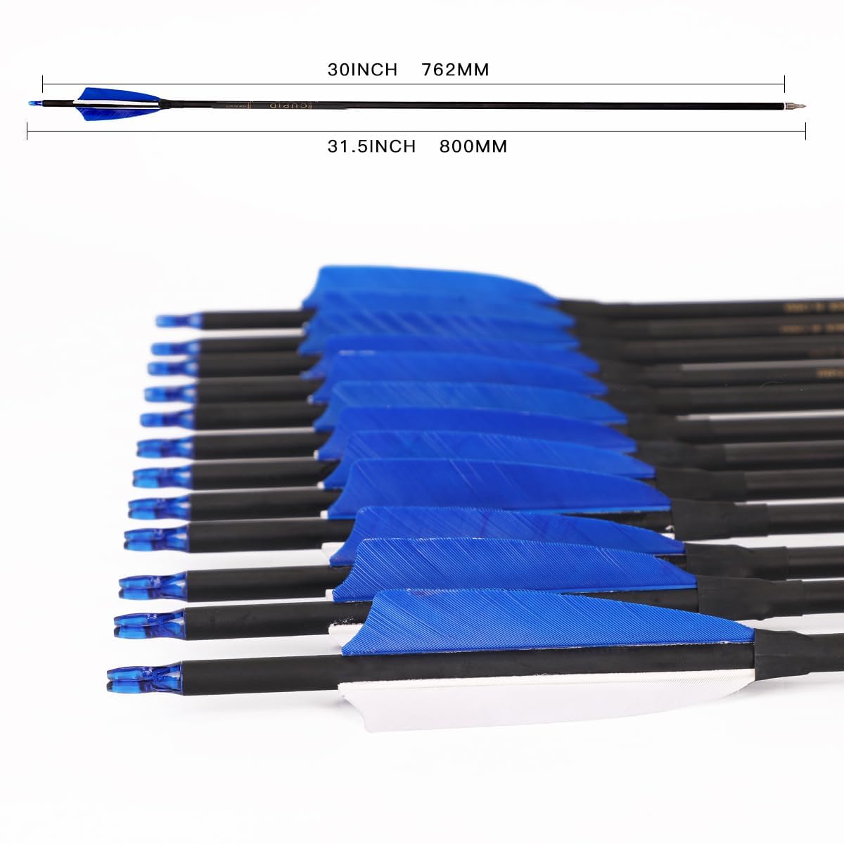 SHARROW 30" Freccia in Carbonio Spine 500 Frecce da per Arco Frecce Carbonio Frecce Tiro con Arco con 4" Piume Naturali Frecce per Arco Ricurvo Arco Compound