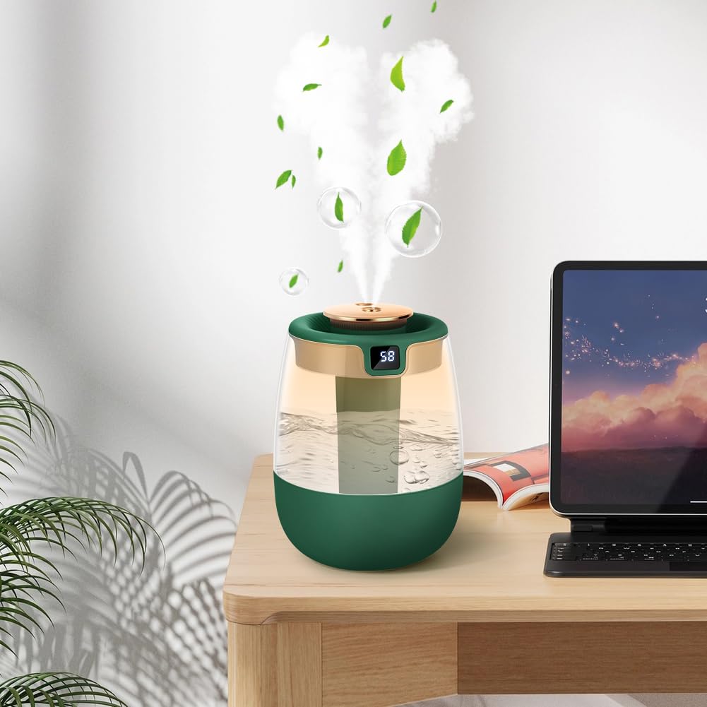 Adiwo Humidifier for Bedroom 1.8L Cool Mist Humidifiers with Smart Humidity Display, Mini Air Humidifier, Ultra-Quiet 20dB - Image 2