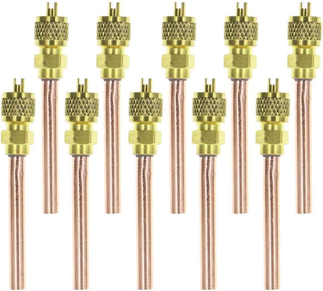 AUTOKAY 10PCS Stem HVAC AC Schrader System Vacuum 1/4" SAE *1/4" OD *2.75" AC Refrigeration Kit
