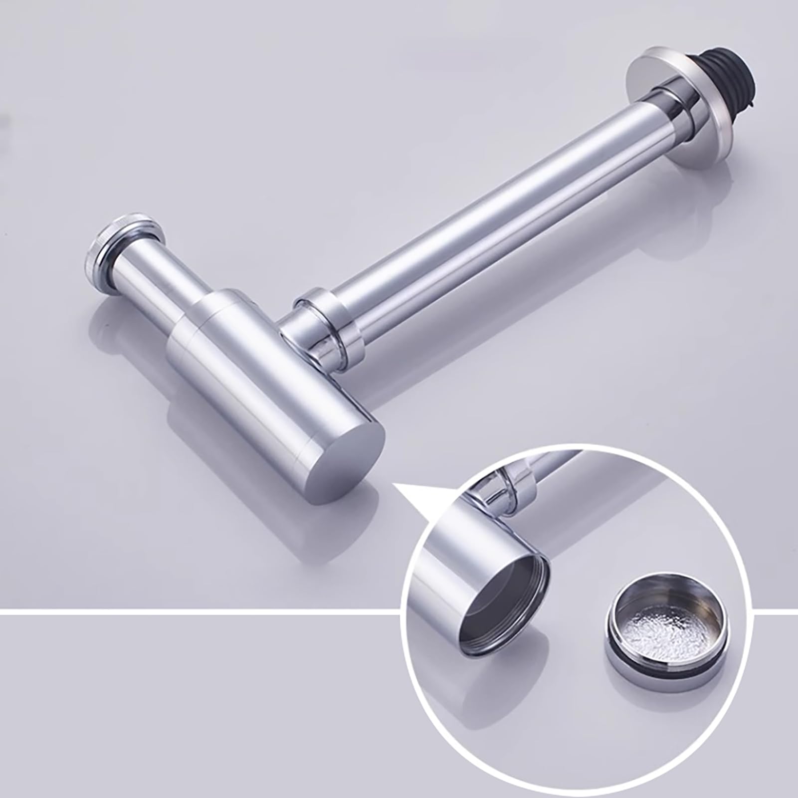 Sifone Lavabo Bagno con Troppopieno,Piletta Click Clack,Anti-Odore & Insetti,Accessori per Scarico Lavello Tubo Scarico Lavandino,G 1 1/4"