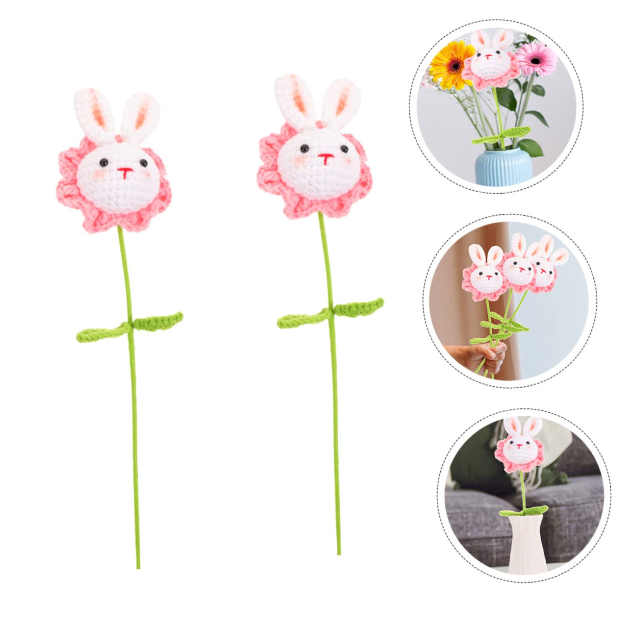 STOBAZA 6pezzi Bouquet All Uncinetto Con Decorazioni Per Compleanni Ed Festivi Mano Artificiali e