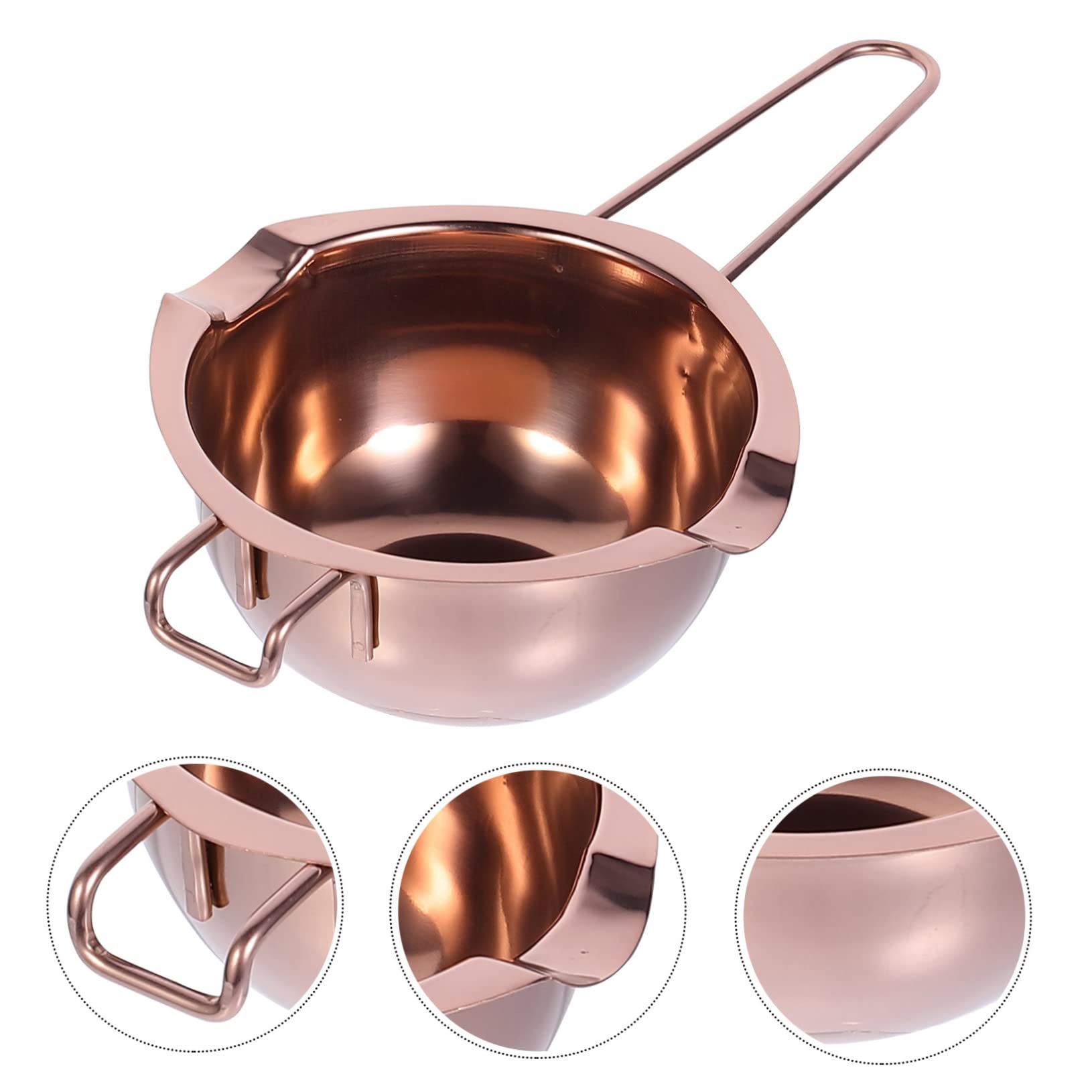 Cabilock Melting Pot Stainless Steel Bowl 1pc Fondue Pot Comfortable Handle Heat-resistant for Chocolate Butter Easy to Cle