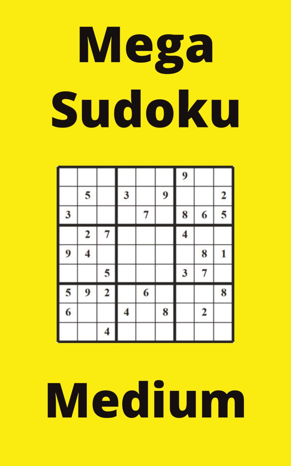 Yellow Mega Sudoku Book, 9x9 Puzzles, 100 Pages, 5x8, Medium