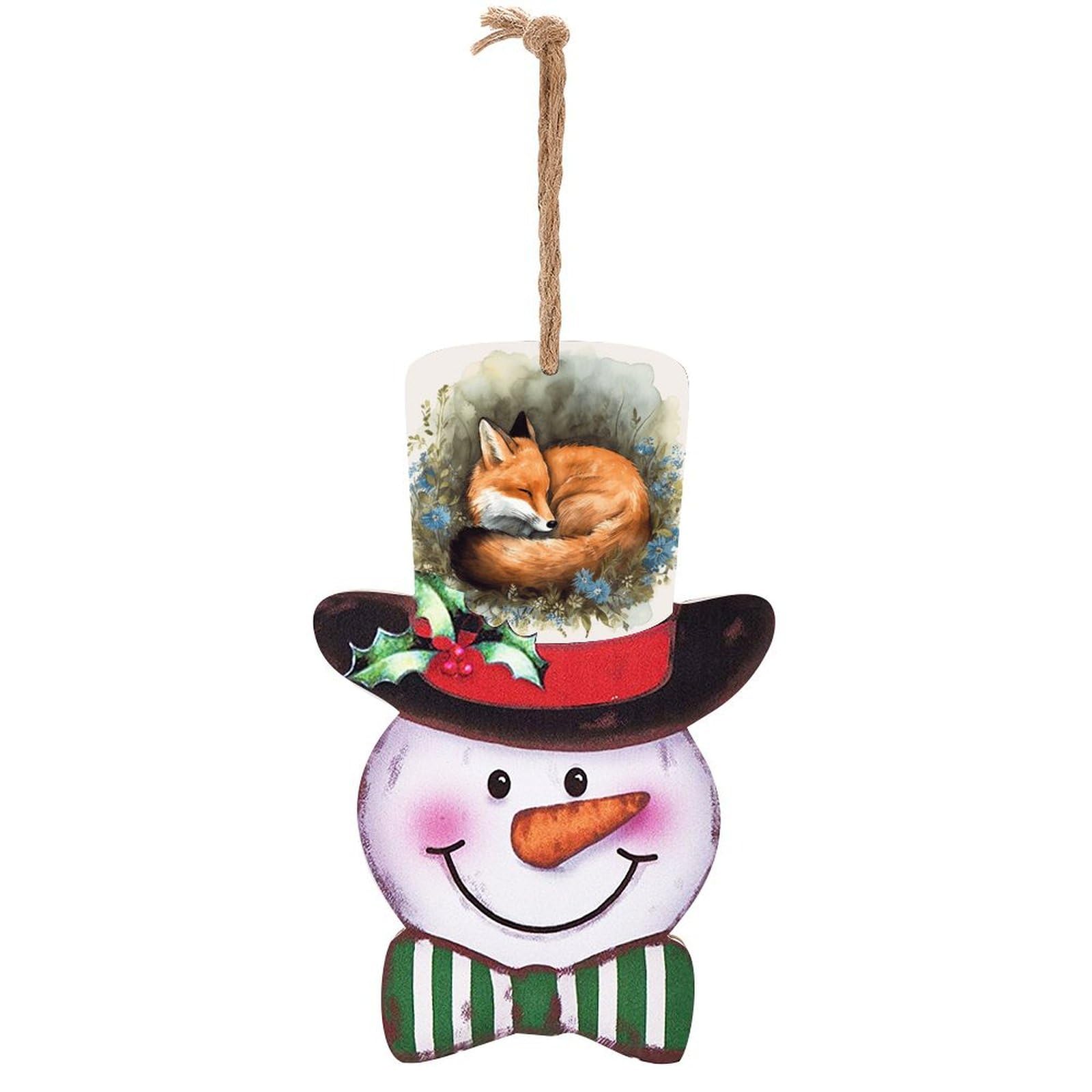 Panneau en bois bonhomme de neige Noël pour embellir une porte vide