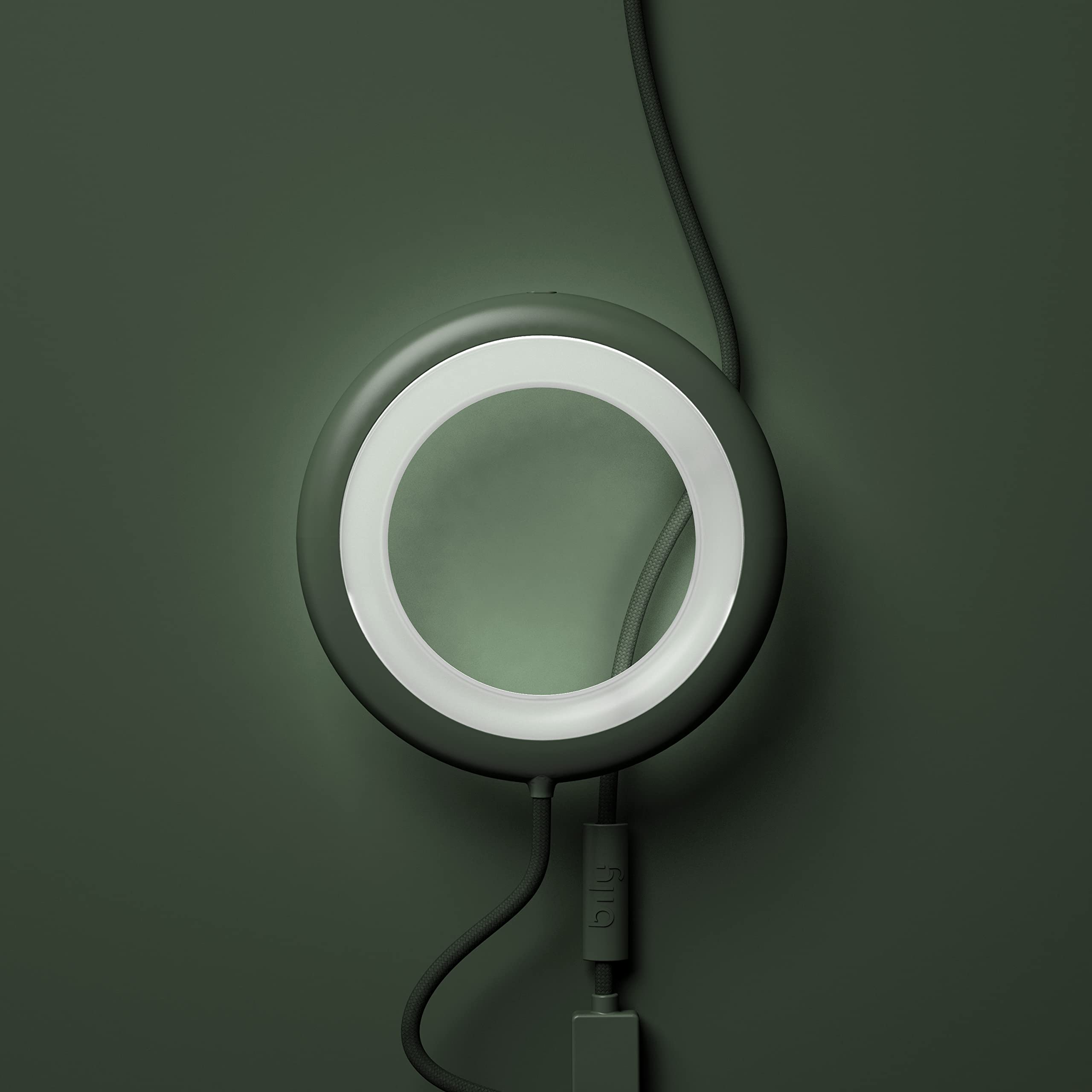 Bily Lampe de Lecture Vert Kaki, LED avec 3 intensités d'éclairage, Ultra légère, Fonctionne sans Batterie ni Piles, Branchement USB, Smartphone