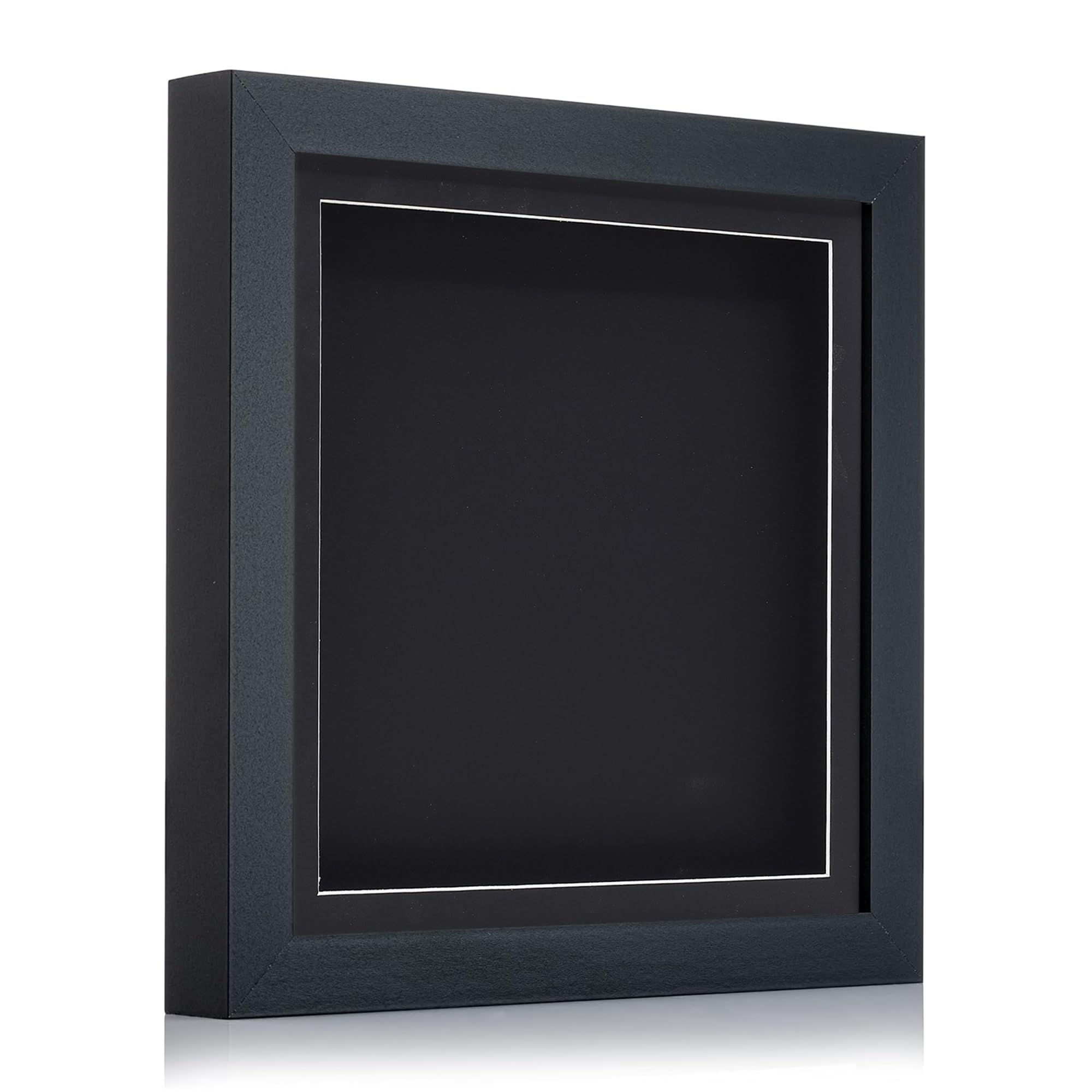 Boldon Framing Black Mount 8X8" 3D Deep Box Picture Shadow Box Frame Display Memory Box With For Medals Memorabilia Flowers Etc