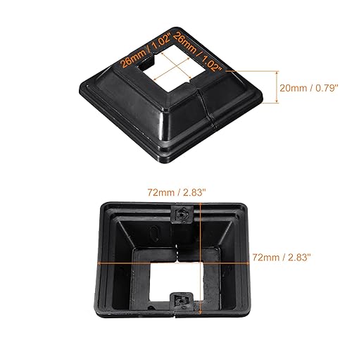 Miniatura 2 de uxcell Falda para poste, 6 piezas de 1.024 x 1.024 in1.02 x 1.02 pulgadas, estilo dividido, cubierta de base de poste para valla, escalera,
