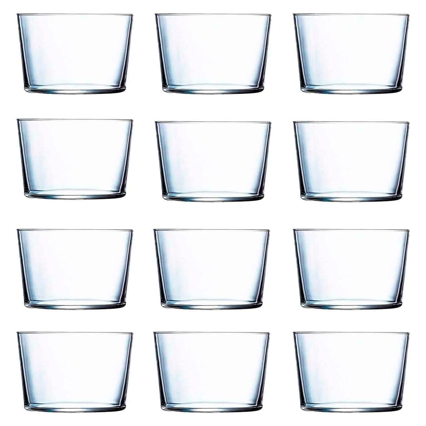 Acan Tradineur - Pack de 6 Caja de 12 vasos Modelo Ruta - Capacidad de 230 ML - Fabricado en Vidrio Resistente - Apto para lavavajillas - Tamaño aprox: diámetro 8,2 x 6 cm - 72 Uds Total