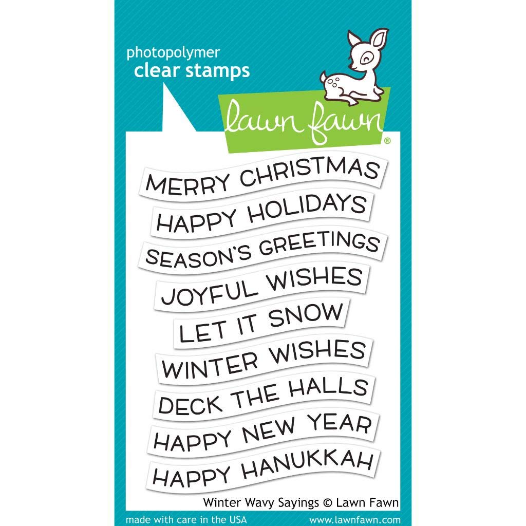 Lawn Fawn Winter Wavy Sayings 3X4 Clear Stamp Set