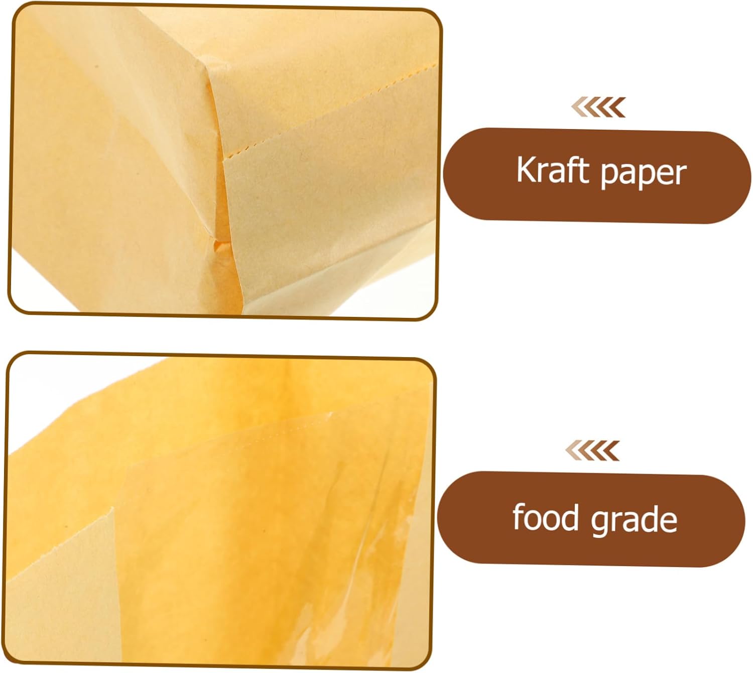 100pcs Kraft Paper Bread Packaging Bag Window Bread Sack Reusable Sandwich Bags Homemade