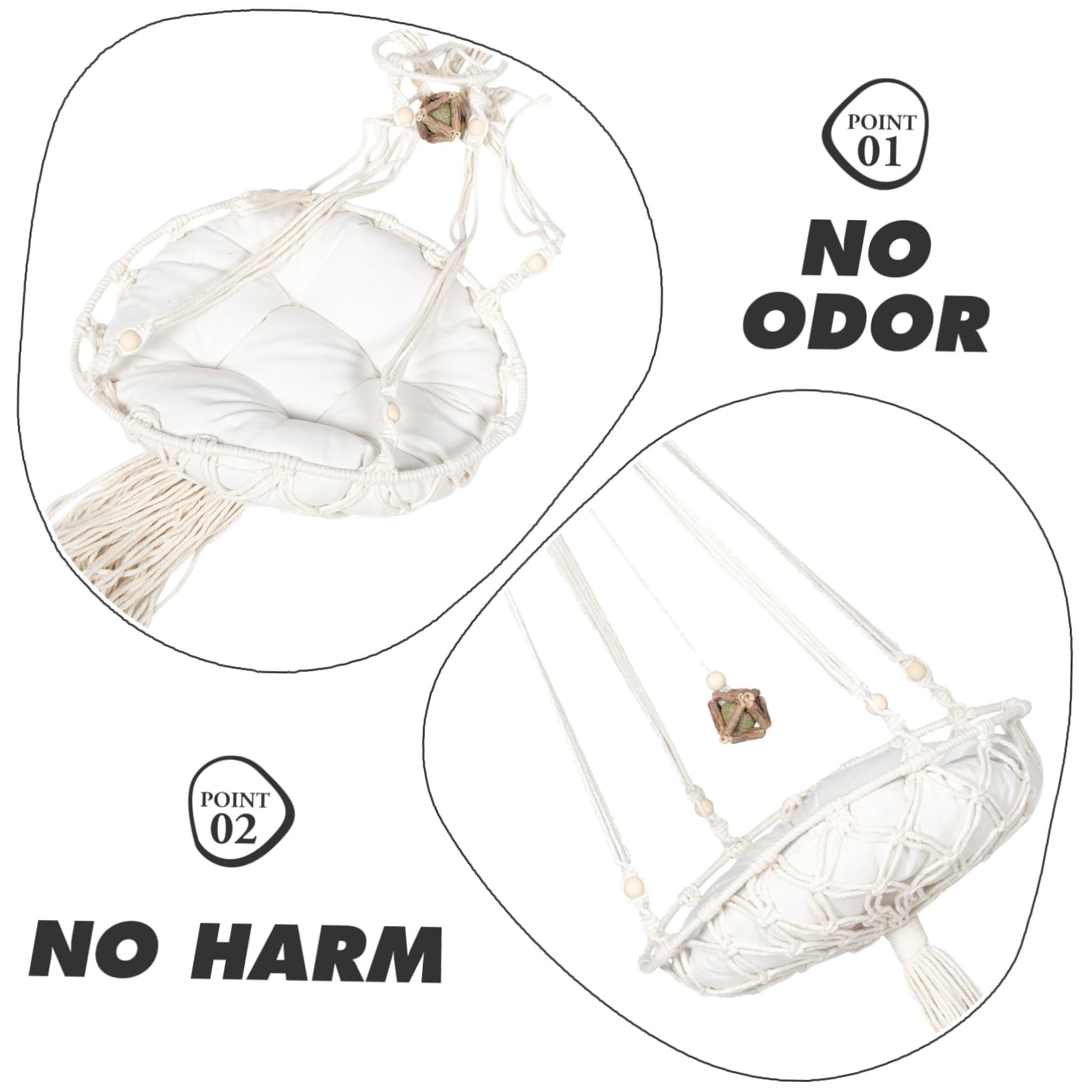 Sosoport Amaca Gatto in Corda di Cotone Stile Boho Set per Sospensione per Letto per Gatti Domestici