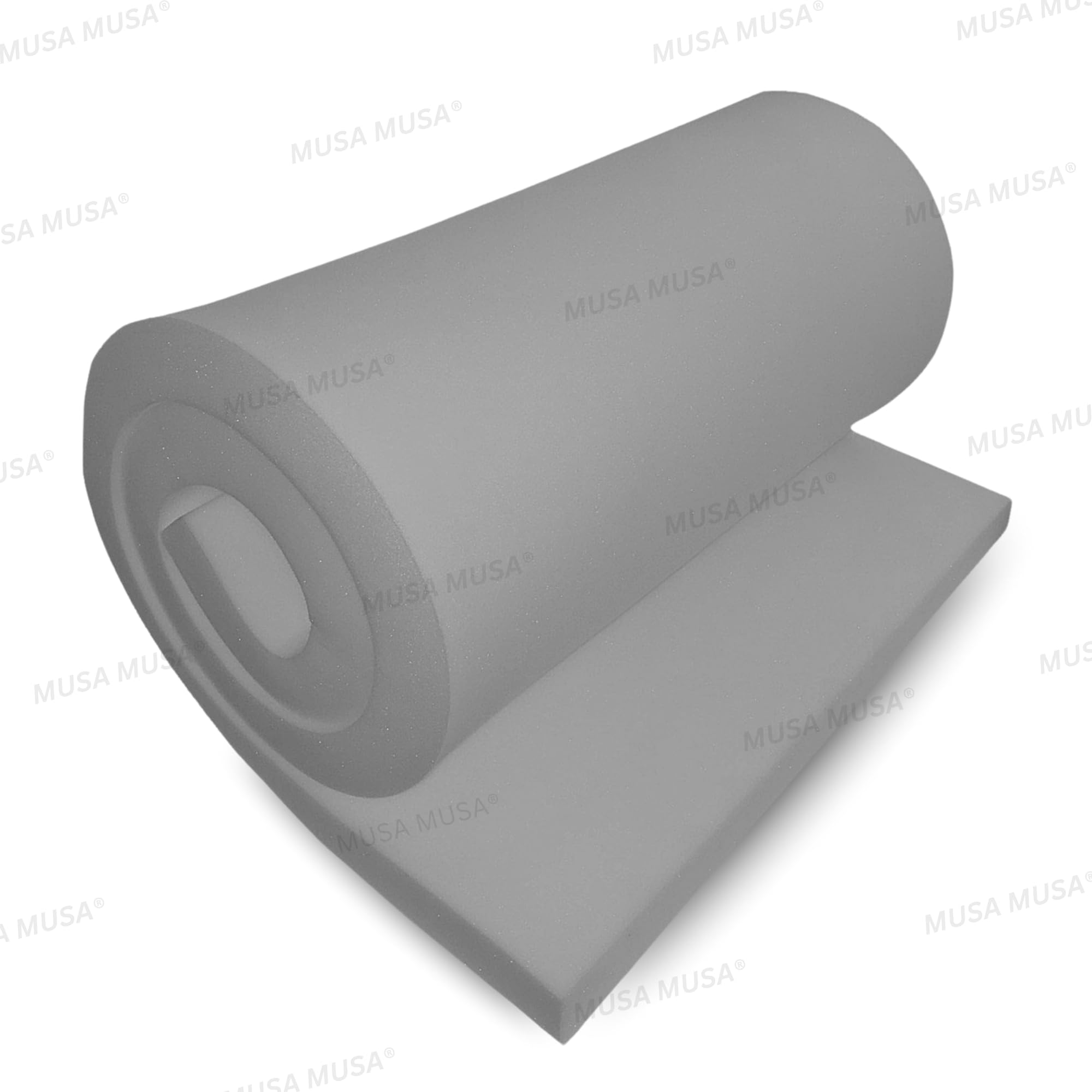 MUSA High Density Upholstery Foam Cut to Size Stool & Chair Seat Cushion - Sofa Seat Pads (Grey, 20" X 24" X 1"IN)