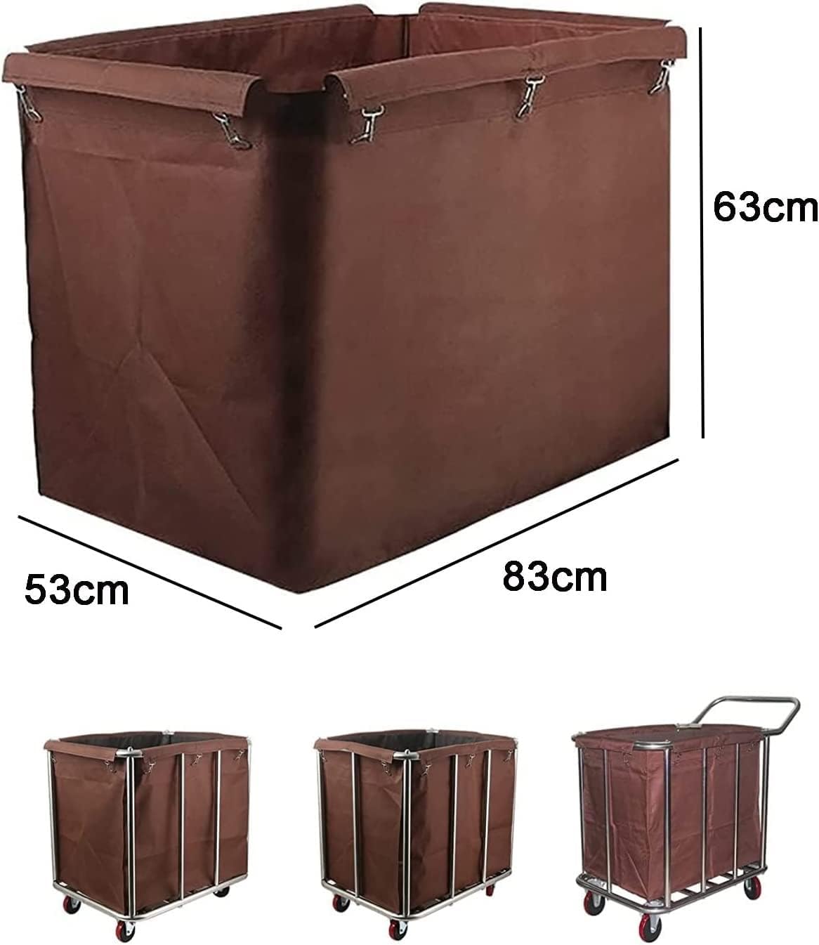 Heavy-Duty Waterproof Oxford Cloth Laundry Cart Liner Bag - 400L Detachable Storage Solution for Commercial Trolleys - Durable & Convenient Laundry Organizer