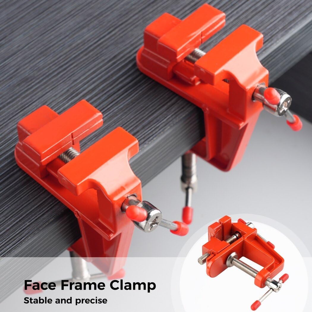 Face Frame Clamp Mini: 2PCS Portable Adjustable Lightweight Aluminum Alloy Cabinet Woodworking Tool Cabinetry Clamp