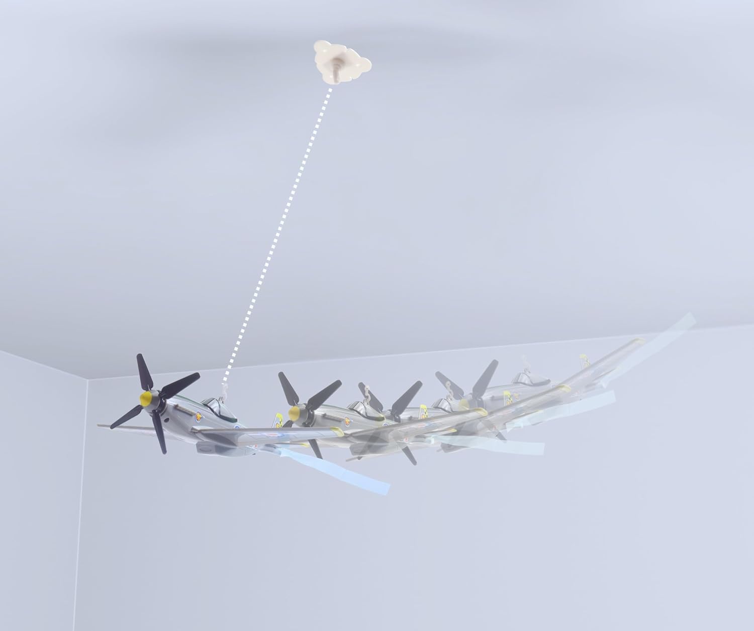 Daron Sky Fighter Flying Toy on a String , Grey