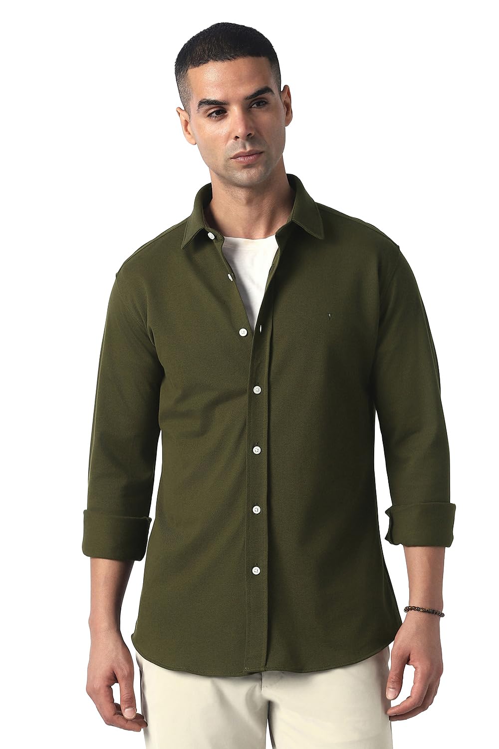 van heusen Casual Knit Shirt for Men | Stretch Cotton | Textured | Slim Fit | Full Sleeves | Breathable-picture-28