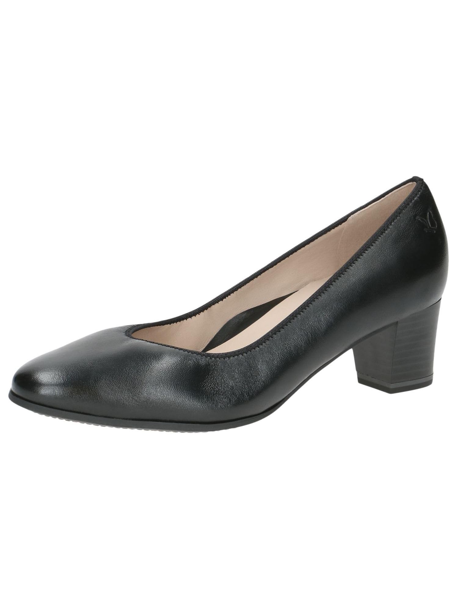 CAPRICE Damen Pumps aus Leder mit Blockabsatz, Schwarz (Black Nappa), 39 EU